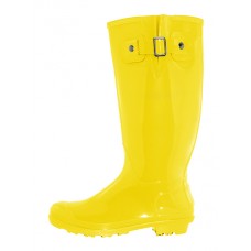 RB-020-Y - Wholesale Women's "Easy USA" 15.5 Inches Super Soft Rubber Rain Boot with Buckle (*Yellow Color)